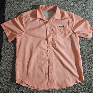 Eddie Bauer Fishing Shirt Men L Salmon Woven Tech Hiking Classic EMT4970S(S22)
